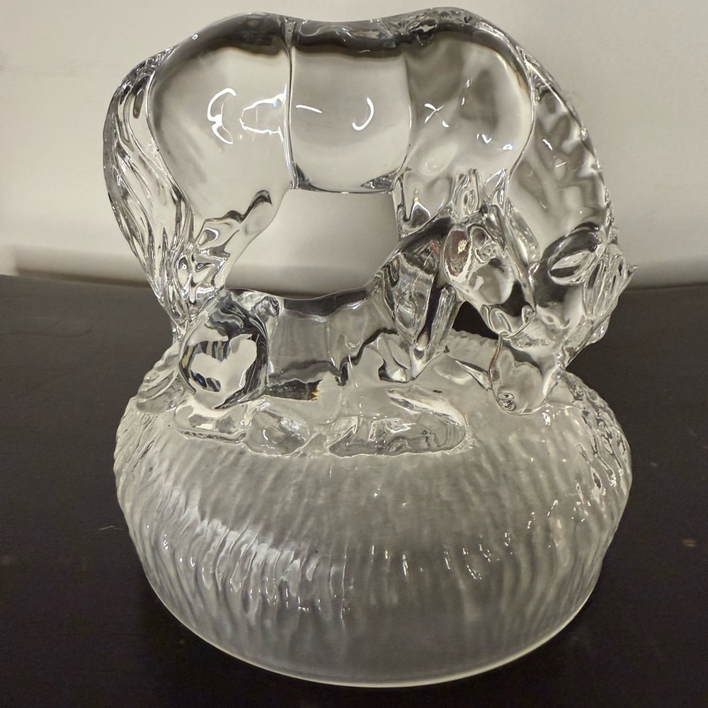 ❤️Vintage Crystal Mare and Foal Figurines, Circa 1980s, 24% lead Crystal